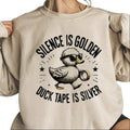 Retro Silence Is Golden Duck Tape Is Silver Sweatshirt Funny Duck T-Shirt Hoodie Hunting Season 2025 tee | GrindPrints.com