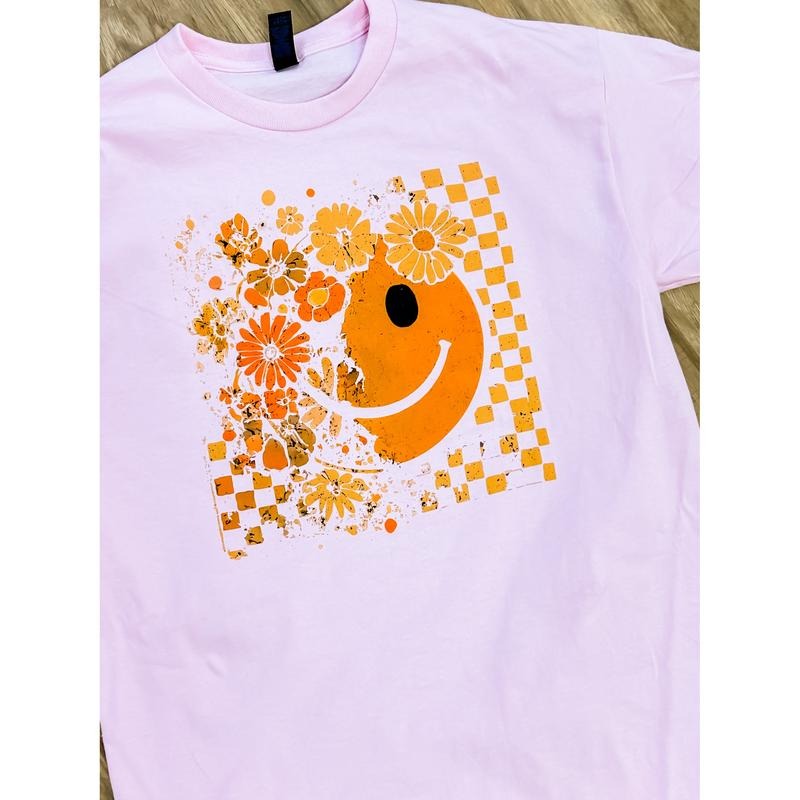 Retro Smiley Graphic Top T-Shirts, Hoodie, Sweatshirt | GrindPrints.com