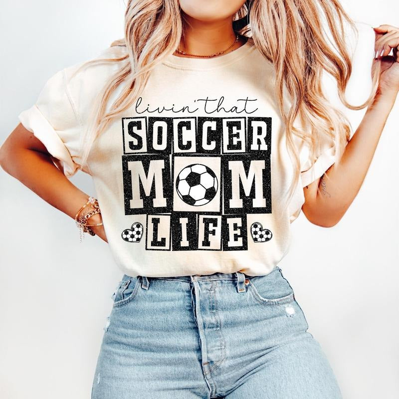 Retro Soccer Mom T-Shirt, Soccer T-Shirt, Soccer Mama, Soccer Shirt Game Day T-Shirt Hoodie, Sweatshirt | GrindPrints.com