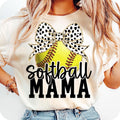 Retro Softball Mama Coquette T-Shirt, Softball Mama T-Shirt, Game Day Softball Bow T-Shirt, Softball T-Shirt, Softball...