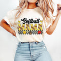 Retro Softball Mama T-Shirt, Softball T-Shirt, Sports T-Shirt, Softball Mom T-Shirt, Checkered Softball Hoodie, Sweatshirt