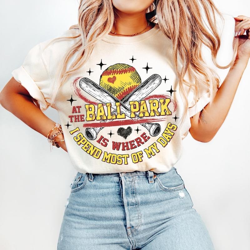 Retro Softball T-Shirt, At the Ballpark T-Shirt, Game Day Softball T-Shirt, Softball T-Shirt, Funny Softball T-Shirt,...