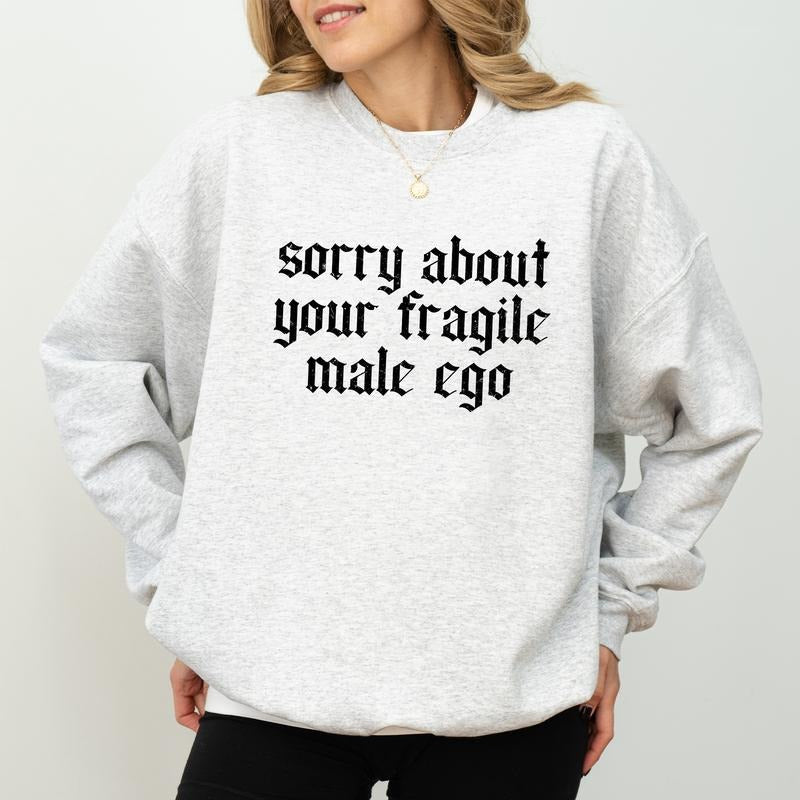 Retro Sorry About Your  Sweatshirt, Empowerment Women's Long Sleeves Pullover,  Funny Women's Rights Gifts, Strong Girl...