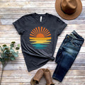 Retro Sunset Rays Wavy Shirt, Sun Shirt, Retro Sunshine Shirt, Sun Rays Tee, Beachy Vibes Tee, Retro Summer Time , Sunset...