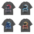 Retro T-Shirt Showcasing All Football Teams - Dark Heather Color Hoodie, Sweatshirt | GrindPrints.com