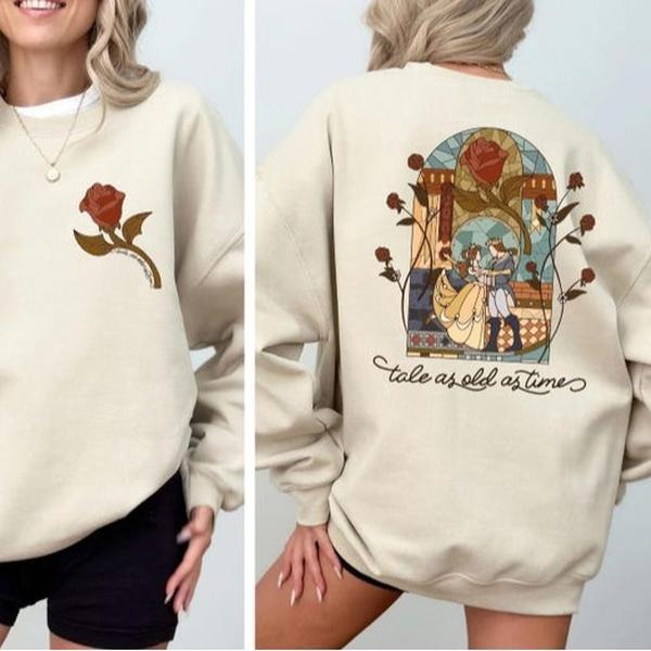 Retro Tale As Old As Time Sweatshirt,  Beauty And The Beast Tee, Princess Belle Hoodie | GrindPrints.com