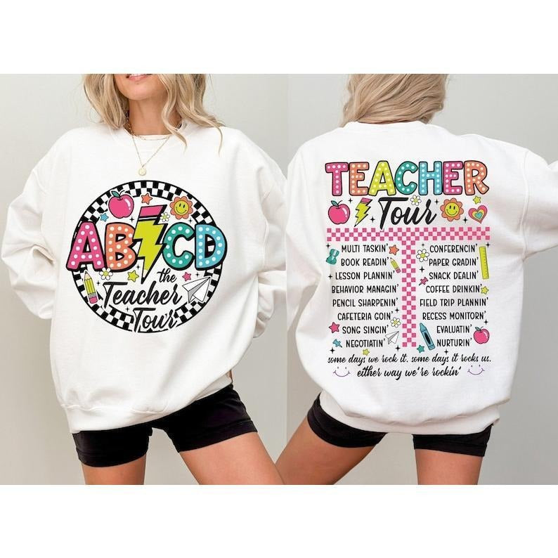 Retro Teacher Tour Shirt Teacher Shirt ABCD Teacher Tour Shirt End Year Shirt Teacher Back School T-Shirts, Hoodie, Sweatshirt