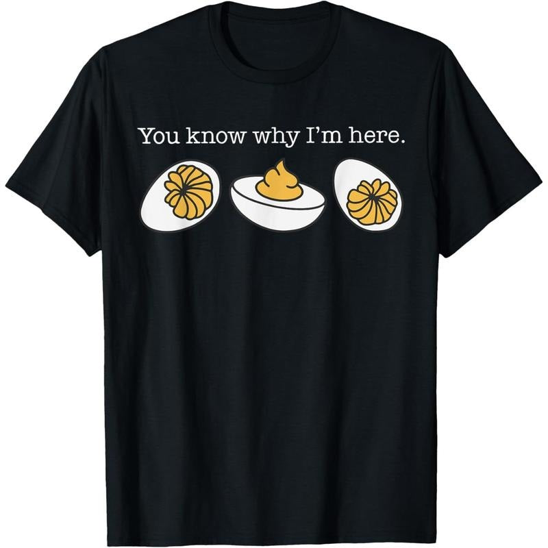 Retro Thanksgiving Dinner You Know Why I'm Here Deviled Egg T-Shirt made in usa Hoodie, Sweatshirt | GrindPrints.com