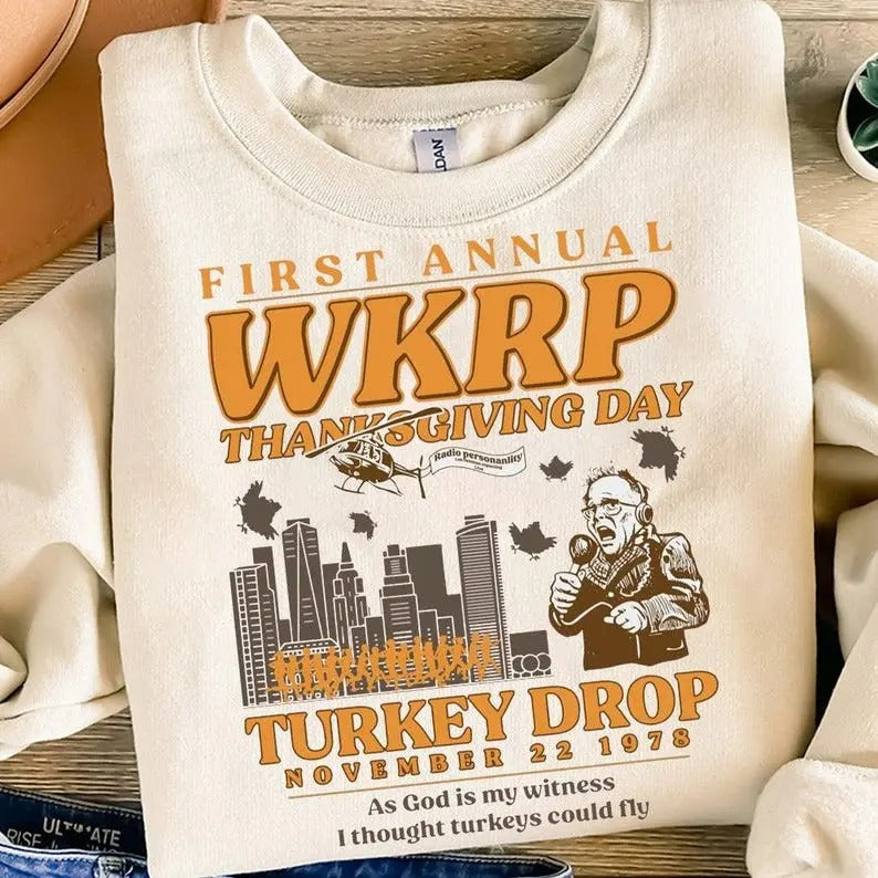 Retro Thanksgiving Turkey Drop Sweatshirt, Thanksgiving Day Cincinnati Shirts Hoodie | GrindPrints.com