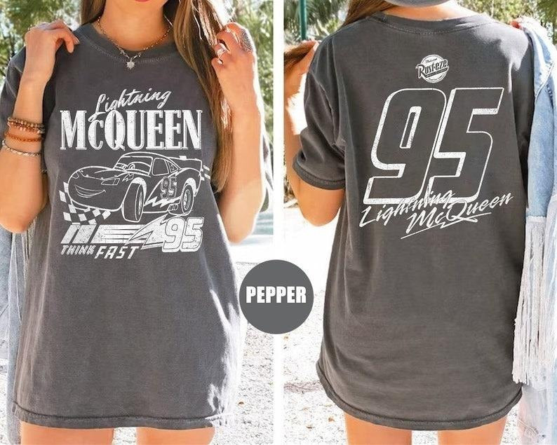 Retro Two Side McQueen Cars Shirt, Cars Movie T-Shirt, Lightning McQueen Shirt, Piston Cup Champion Shirt, Lightning...