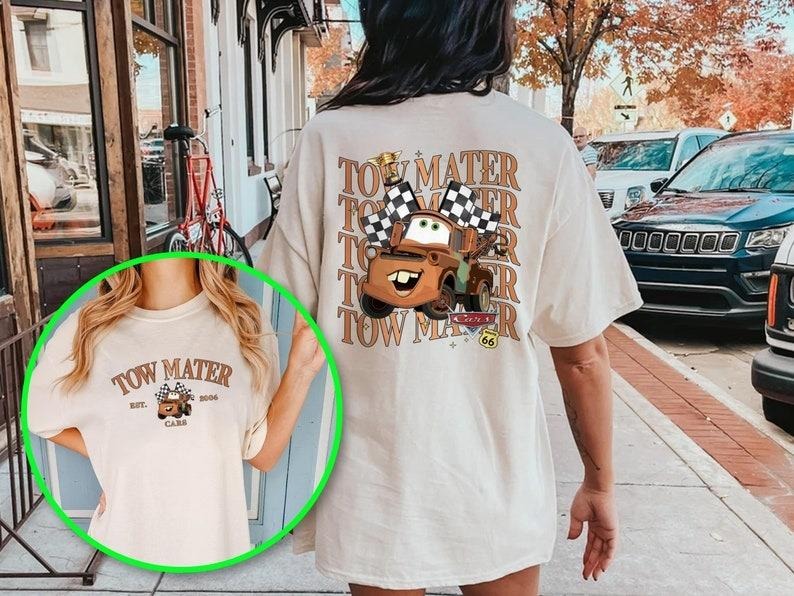 Retro Two Side McQueen Cars Shirt, Cars Movie T-Shirt, , Mcqueen and Mater Shirt, Piston Cup Champion Shirt, Lightning...