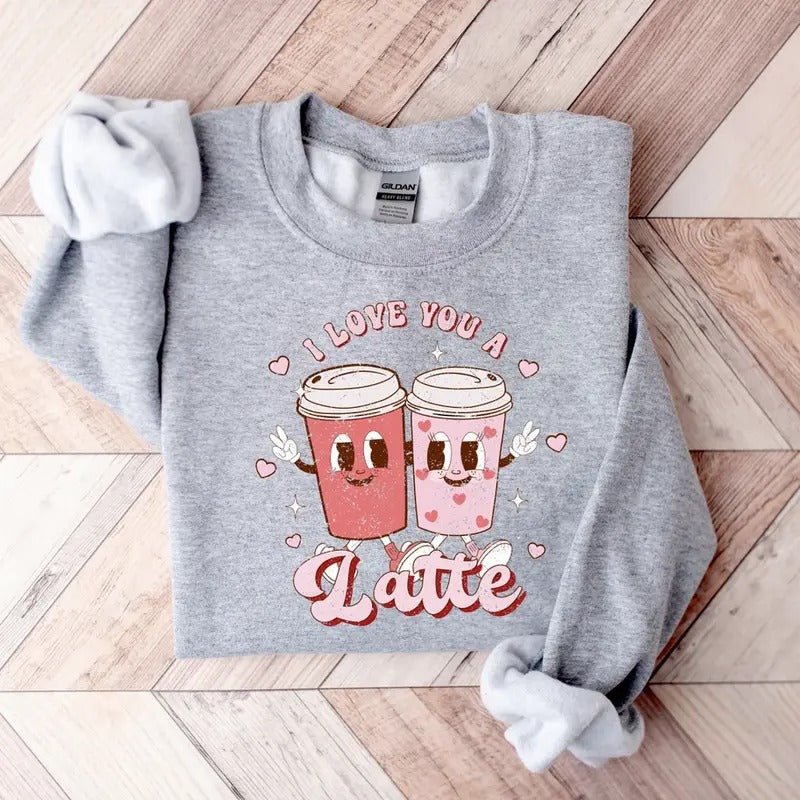 Retro Valentines Day Shirt,Valentines Day Shirts For Woman,Latte Valentine Shirt,Valentines Day Gift,Valentines Coffee...