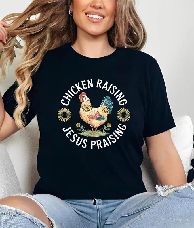 Retro Vintage Chicken Raising & Jesus Praising Jesus Shirt Clothes All Seasons T-Shirts, Hoodie, Sweatshirt