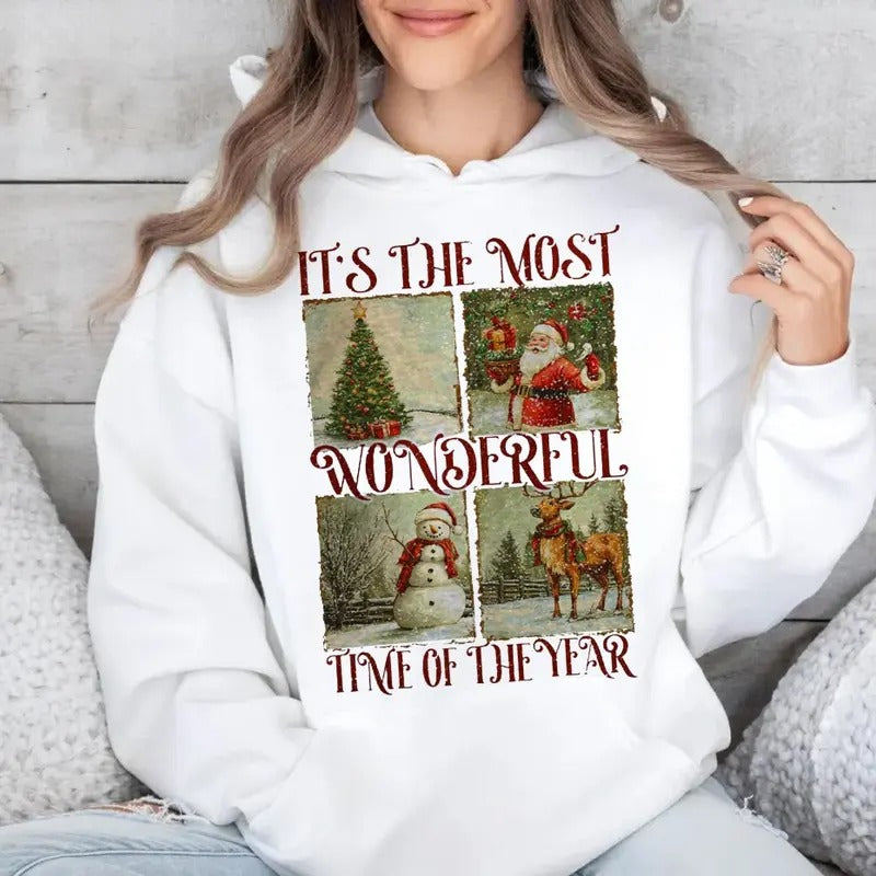 Retro Vintage Santa Claus Shirt Merry Cotton Polyester Fit T-Shirts, Hoodie, Sweatshirt