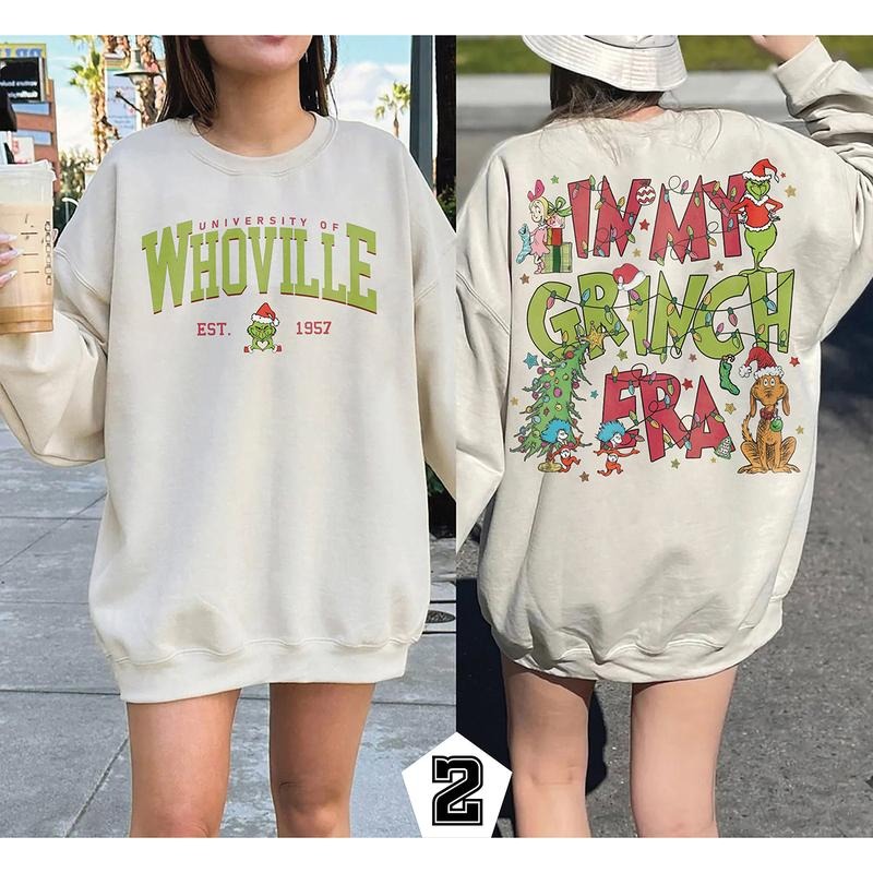 Retro Whoville University Christmas Crewneck Sweatshirt, Hoodie, T-shirt, Cute Christmas Gifts | GrindPrints.com