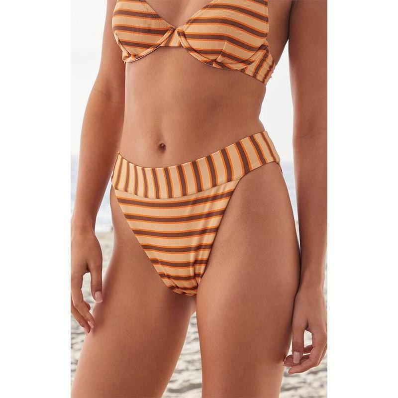 Rhythm Women's Striped Ribbed High Waisted Bikini Bottom T-Shirts, Hoodie, Sweatshirt | GrindPrints.com