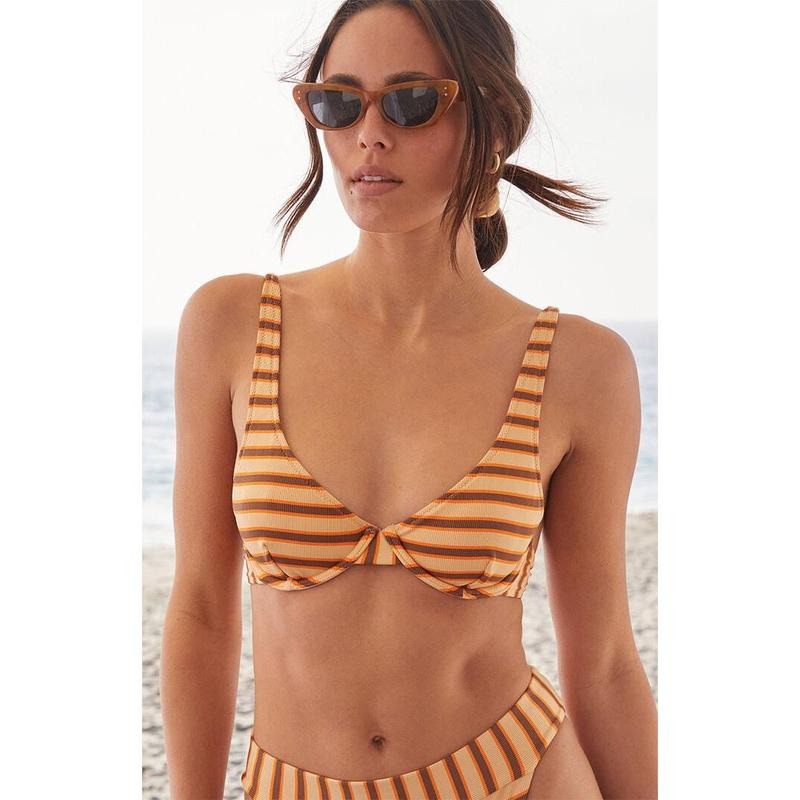 Rhythm Women's Striped Ribbed Underwire Bralette Bikini Top T-Shirts, Hoodie, Sweatshirt | GrindPrints.com