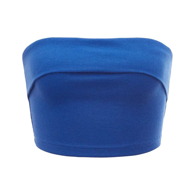 Ribbed Knit Basic Y2K Crop Tube Top Sleeveless Strapless Casual Summer Tops T-Shirts, Hoodie, Sweatshirt | GrindPrints.com