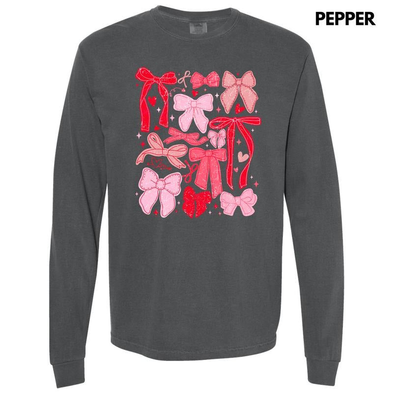 Ribbon & Bow Collage Long Sleeve Comfort Colors T-Shirt 'NLB' Hoodie, Sweatshirt | GrindPrints.com