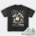 Rich Hustle Match 4s Seafoam Sneakers, Unisex Y2K Inspired Cotton T-shirt, Fitted Graphic Tee for Streetwear Style...