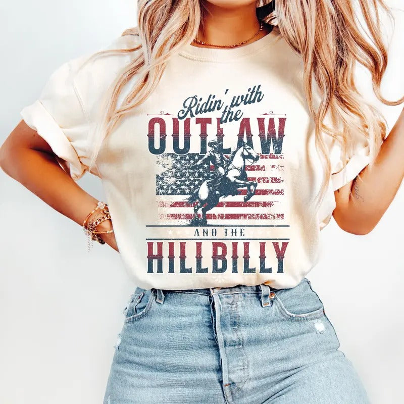 Ridin With The Outlaw And The Hillbilly Trump Shir_686 - Unisex And Inclusive - Multiple Colorways - Full Size Range...
