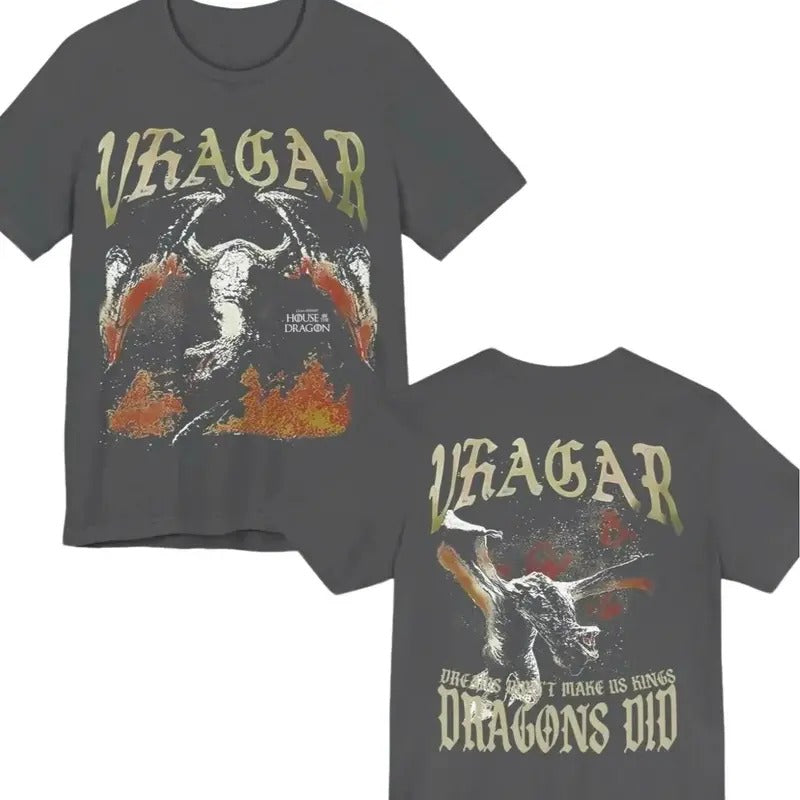 Ripple X G Of Thrones 'House Of The Dragon' Caraxes T-Shirt - Movie T-shirt, Vintage Graphic Tees Menswear Top...