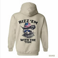 Rizz 'Em With The 'tism Hoodie - Featuring A Raccoon Wearing An American Cowboy Hat And Sunglasses, Bringing A Fun And...