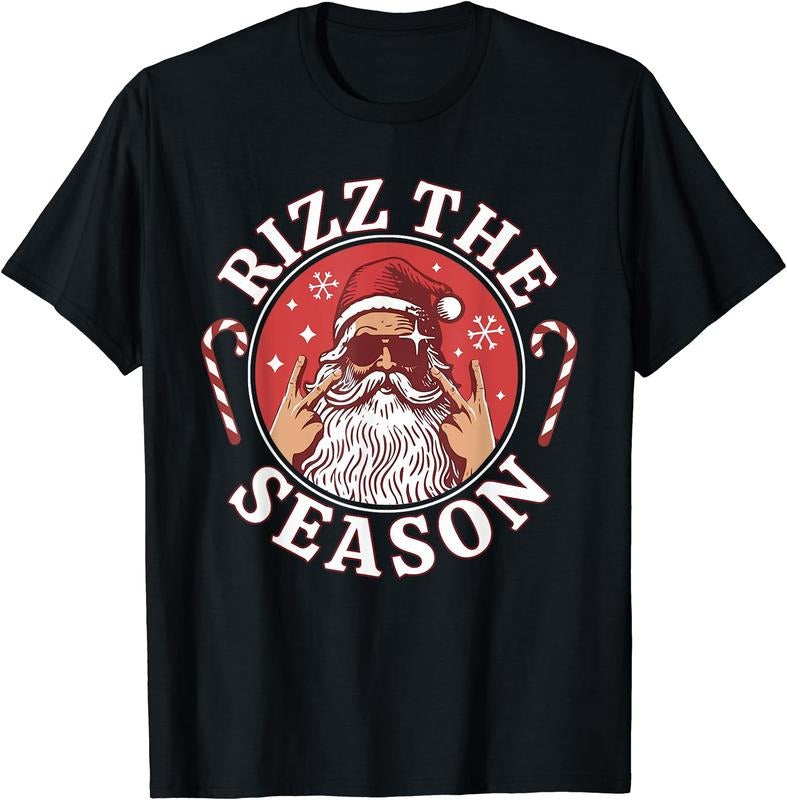 Rizz The Season Funny Santa Clause Rizzler T-Shirt Hoodie, Sweatshirt | GrindPrints.com