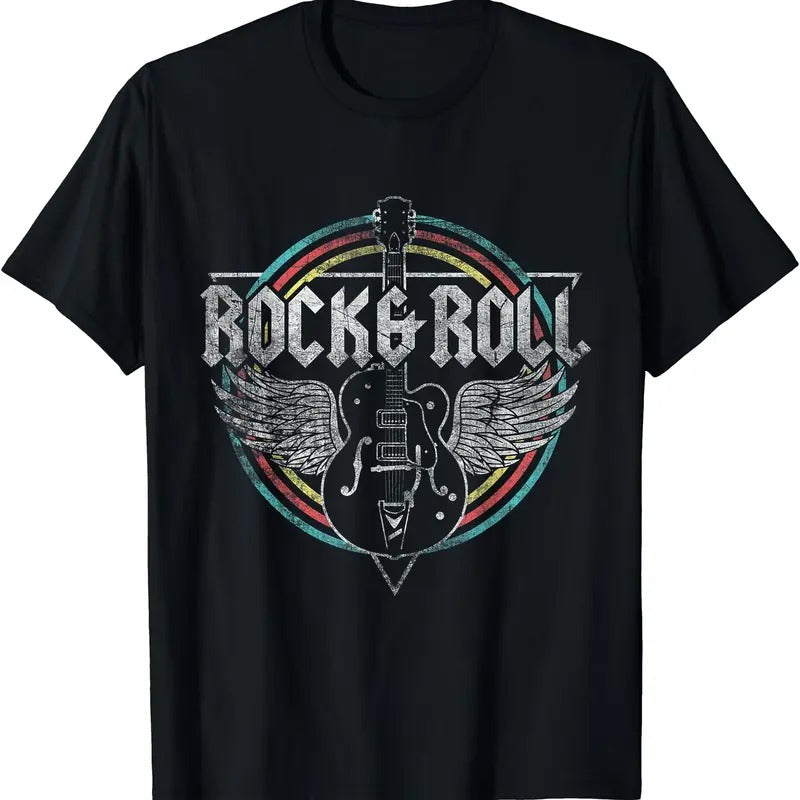 Rock & Roll Guitar Wings Music T-Shirt | Unisex Cotton Tee Gift | Full Size Hoodie, Sweatshirt | GrindPrints.com