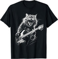 Rock Cat Playing Guitar mens woman Funny Guitar Cat T-Shirt | Unisex Cotton Tee, Short Sleeve, Size S-5XL Hoodie, Sweatshirt