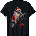 Rock Guitar Santa Claus Playing Guitar - Funny Christmas T-Shirt Hoodie, Sweatshirt | GrindPrints.com