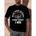 Rock Paper Scissors Throat Punch I Win Funny Graphic Tee