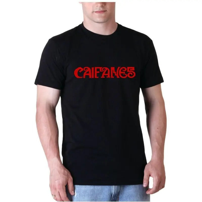 Rock en español: Caifanes Red Text Mens T-Shirt Casual Crewneck Hoodie, Sweatshirt | GrindPrints.com
