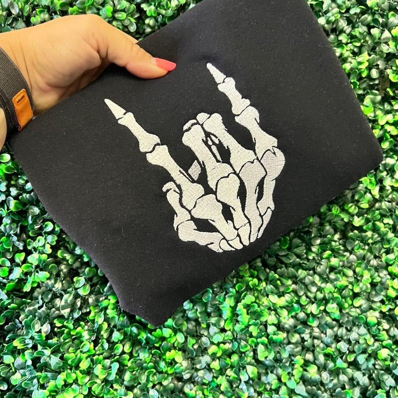 Rock on embroidered sweater T-Shirts, Hoodie, Sweatshirt | GrindPrints.com