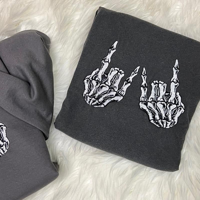 Rock on embroidered tshirt Hoodie, Sweatshirt | GrindPrints.com