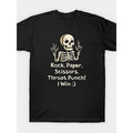 Rock, Paper, Scissors, Throat Punch I Win T-Shirts Men's 100% Cotton Short Sleeve Print Crew Neck Graphic Print T-Shirt...