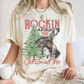 Rockin around the Christmas Tree Countryside Western Cowboy Shirt, Retro Vintage Western Christmas Unisex Tee Hoodie,...