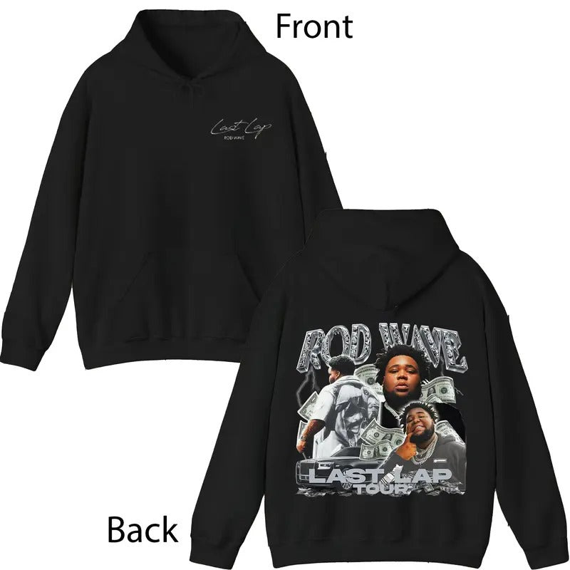 Rod Wave Last Lap Tour 4 Retro Wet Cement Graphic Streetwear Y2k Hoodie For Fan T-Shirts, Sweatshirt | GrindPrints.com