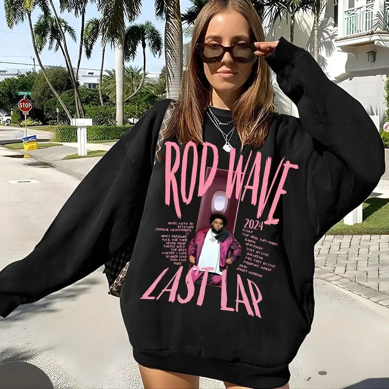 Rod Wave The Last Lap 2024 Sweatshirt, Rod Ware Design pink Sweatshirt T-Shirts, Hoodie | GrindPrints.com