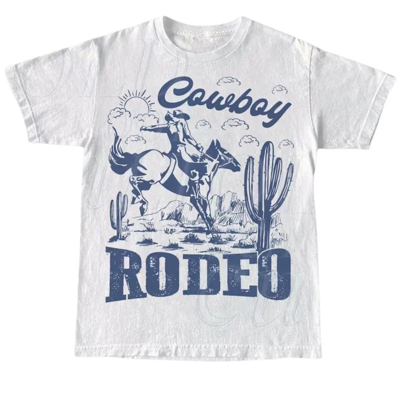 Rodeo 90s Graphic Cowboy T-Shirt, Retro Western 2000s Graphic Shirt, Vintage Cowboy Shirt, Rodeo Adult Unisex Shirt, Wild...