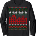 Roller Coaster Scene Ugly Christmas Sweater Long Sleeve T-Shirt Hoodie, Sweatshirt | GrindPrints.com