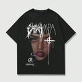 Romwe Street Life Casual High Street Vintage Portrait Short Sleeve Y2k Graphic Print T-Shirt Cotton Fabric Hoodie, Sweatshirt