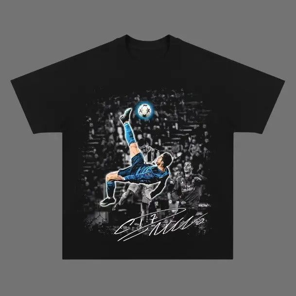 Ronaldo Kick T-Shirt, Ronaldo Vintage Tee, Unisex Soccer Shirt, Sport Graphic Tees, Menswear Womenswear Streetwear...