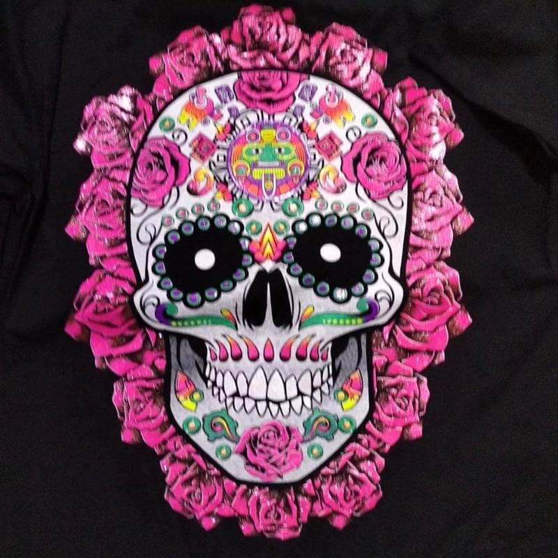 Roses skull t-shirt Cotton Casual Hoodie, Sweatshirt | GrindPrints.com