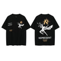 Round neck pullover initials logo graphic print slim fit short sleeve T-shirt Hoodie, Sweatshirt | GrindPrints.com