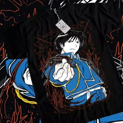 Roy Mustang T-Shirt Fullmetal Alchemist Lust FMA Anime Girl Black Shirt All Size Hoodie, Sweatshirt | GrindPrints.com