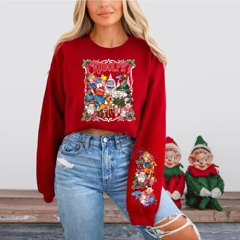 Rudolph The Red Nosed Reindeer Christmas Sweatshirt, Rudolph Xmas Sweatshirt, Rudolph Christmas Shirt, Vintage Christmas...