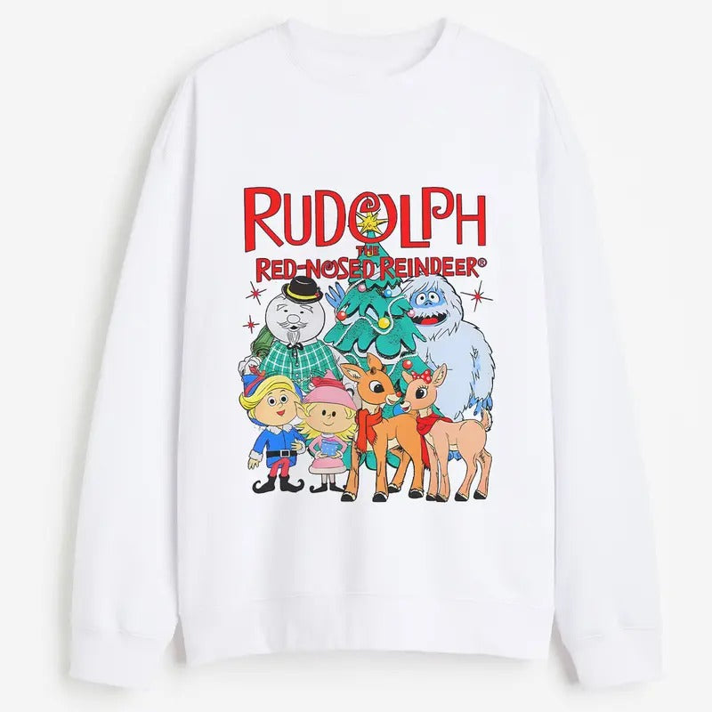 Rudolph the Red Nosed Reindeer Christmas Sweatshirt T-Shirts, Hoodie | GrindPrints.com