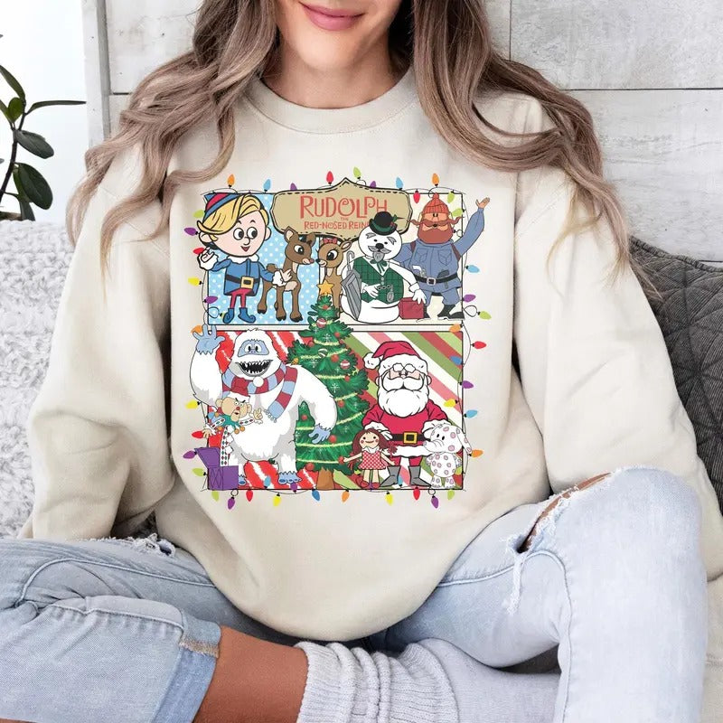 Rudolph Red Nosed Reindeer Xmas Frosty Snow Man Frosty'S Snowflake Snowman Shirt Rudolph Family Reindeer 90s Movies Lovers Merry T-Shirts, Hoodie, Sweatshirt
