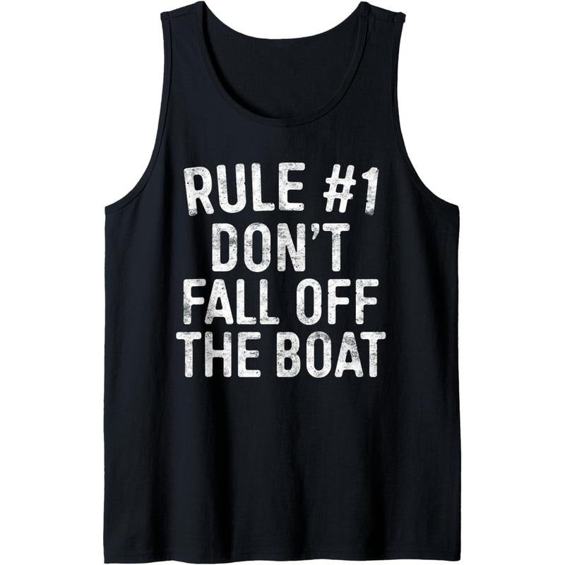 Rule #1 Don'T Fall Off Boat Cruise Vacation Tank Top Made USAstyle{N002}2 T-Shirts, Hoodie, Sweatshirt